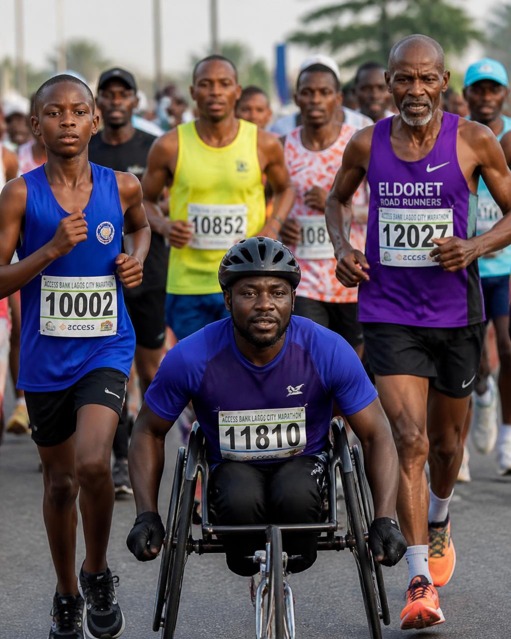 Youth, veteran and para-athlete participants racing together